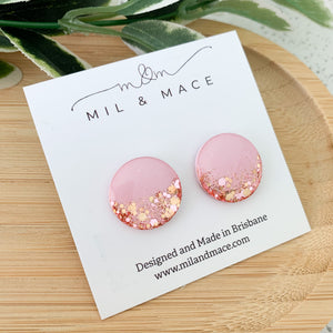 20mm Pink Round Resin Studs