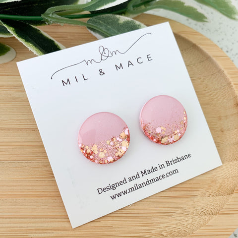 20mm Pink Round Resin Studs