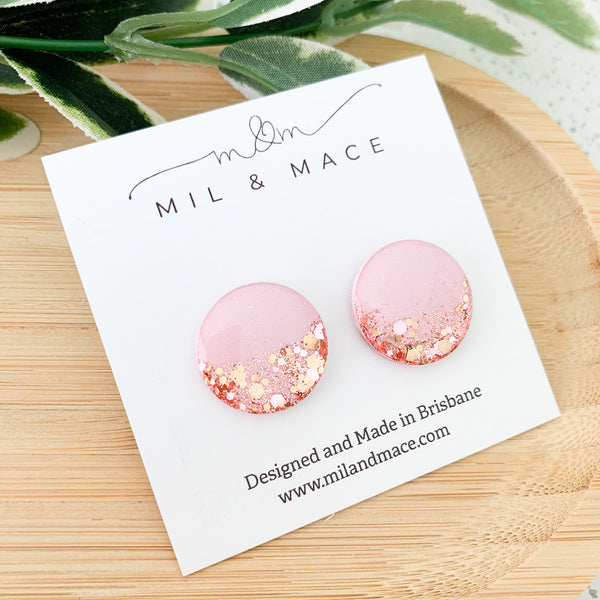 20mm Pink Round Resin Studs