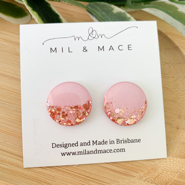 20mm Pink Round Resin Studs