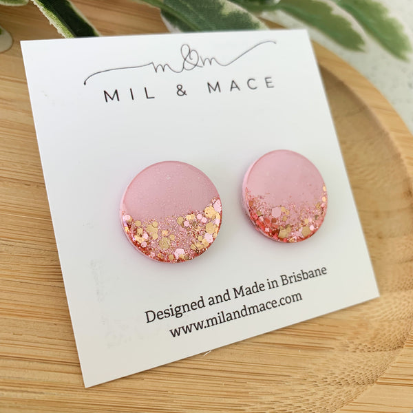 20mm Pink Round Resin Studs