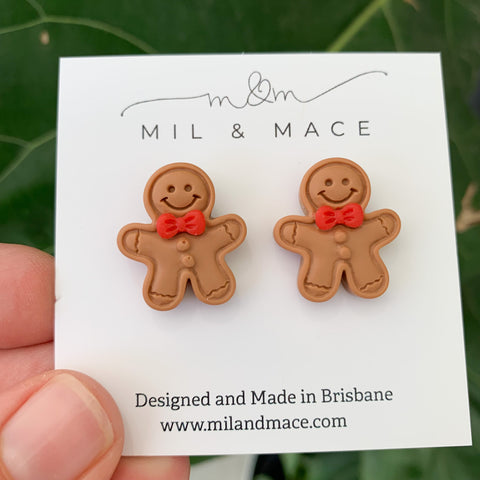 Christmas Gingerbread 3d Acrylic Stud Earrings