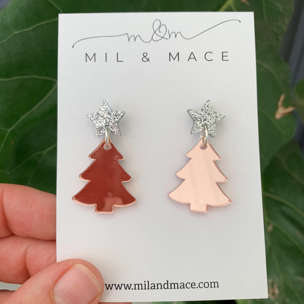 Christmas Tree Acrylic Dangle Earrings