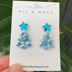 Christmas Tree Acrylic Dangle Earrings