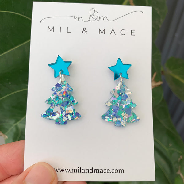 Christmas Tree Acrylic Dangle Earrings