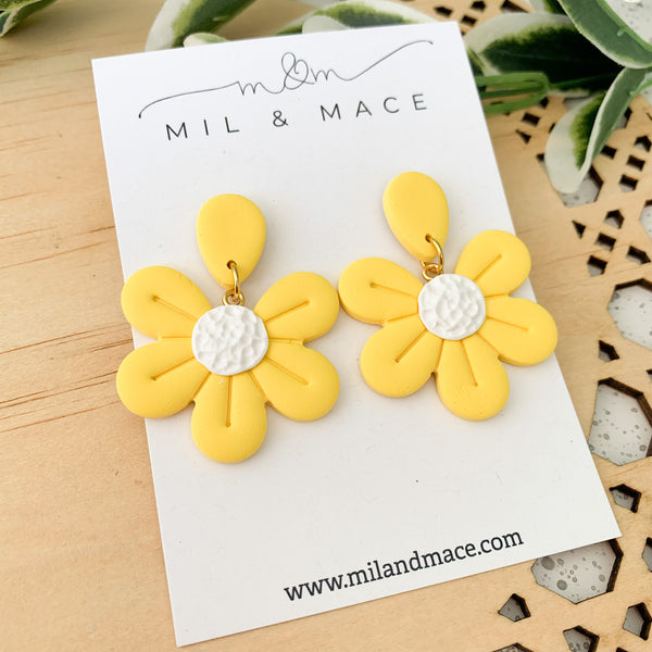 Spring Flowers Polymer Clay Dangle Earrings