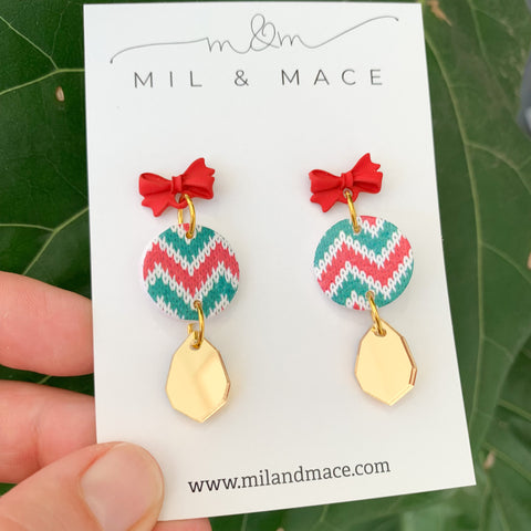 Christmas Polymer Clay Dangle Earrings