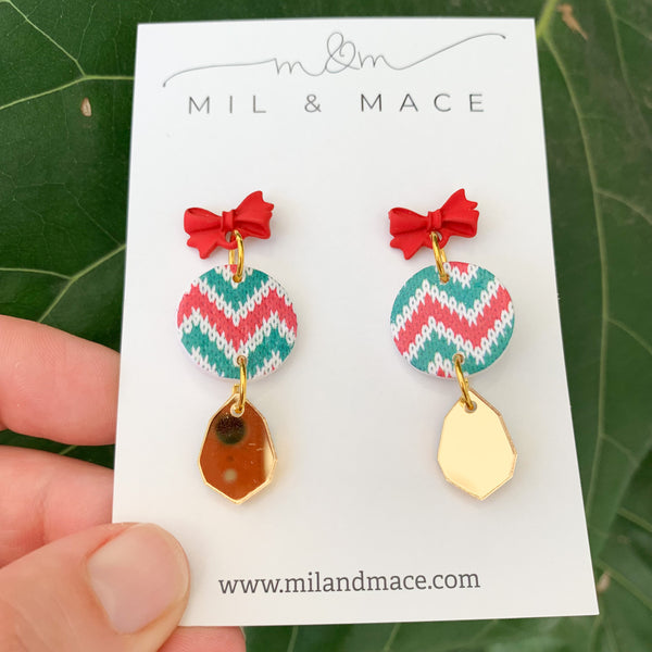 Christmas Polymer Clay Dangle Earrings