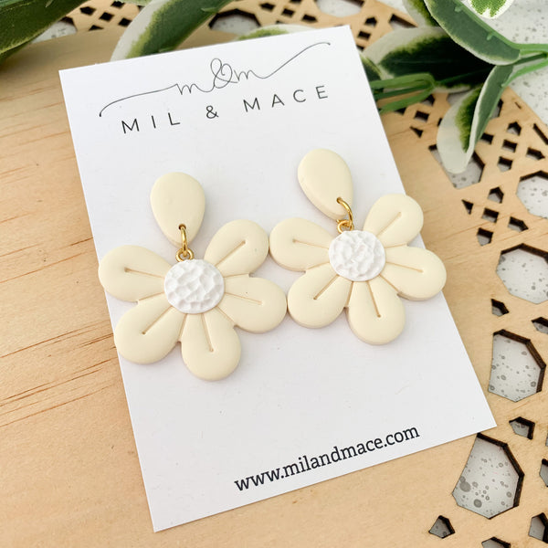 Spring Flowers Polymer Clay Dangle Earrings