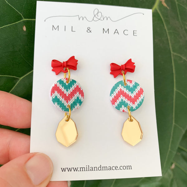 Christmas Polymer Clay Dangle Earrings