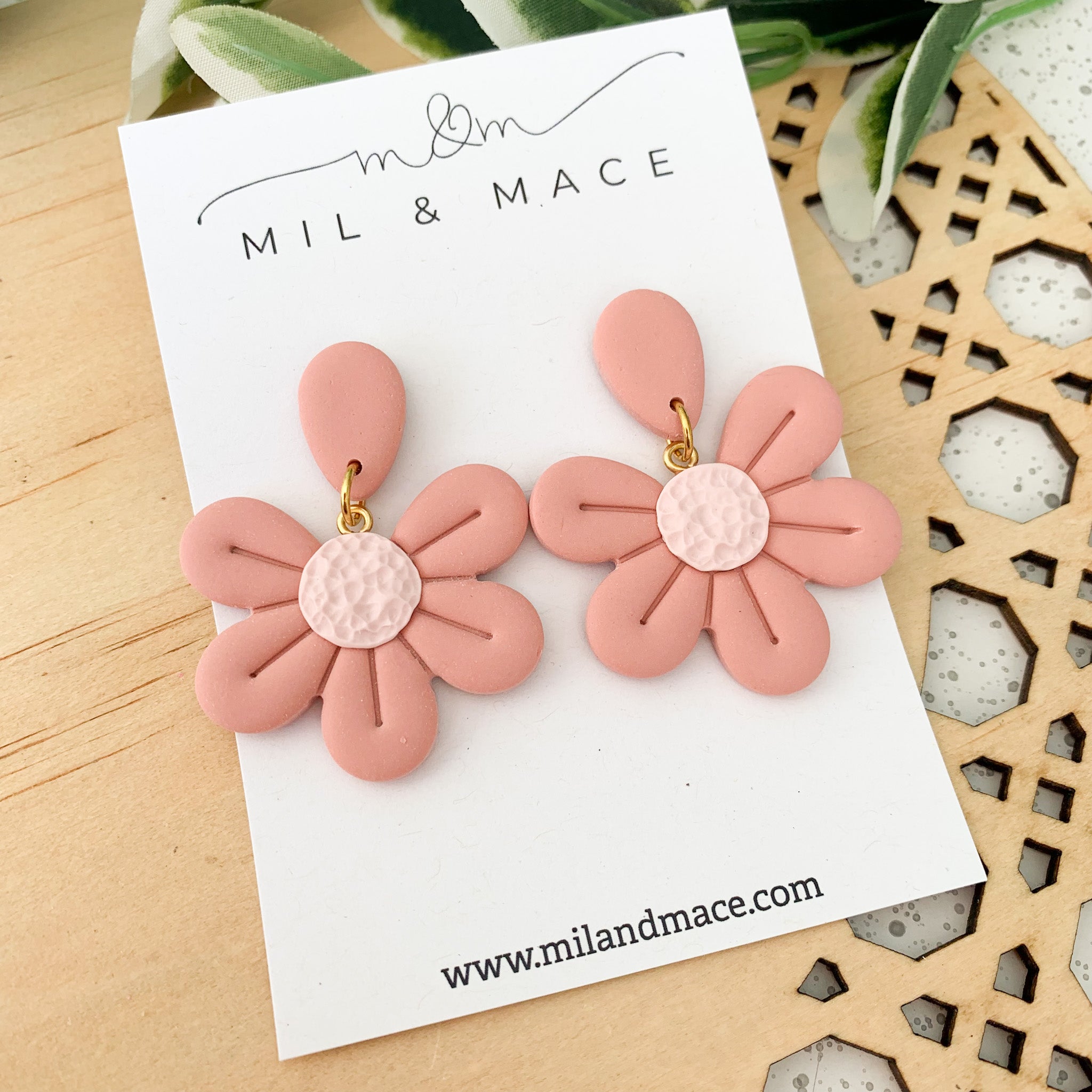 Spring Flowers Polymer Clay Dangle Earrings