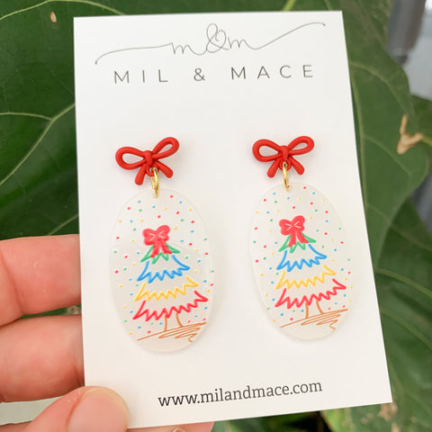 Christmas Acrylic Dangle Earrings