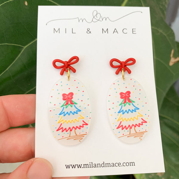 Christmas Acrylic Dangle Earrings
