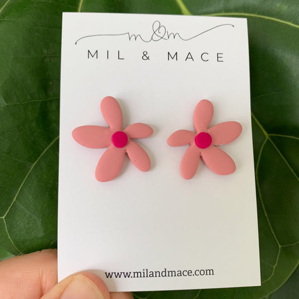 Spring Daisies Polymer Clay Stud Earrings