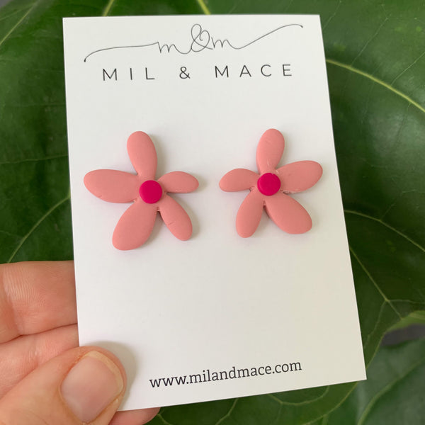 Spring Daisies Polymer Clay Stud Earrings