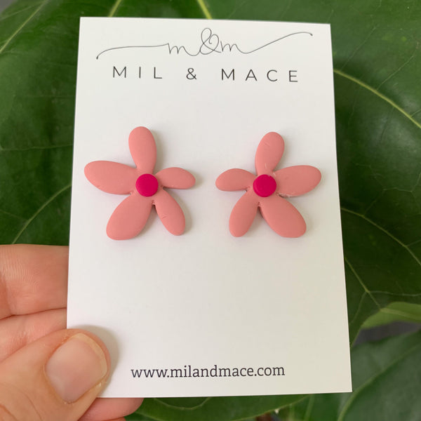 Spring Daisies Polymer Clay Stud Earrings