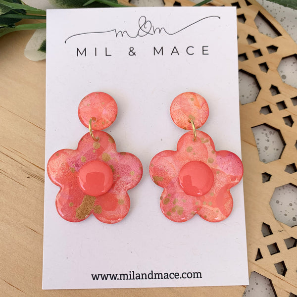 Sunsets 35mm Flower Yupo Dangle Earrings