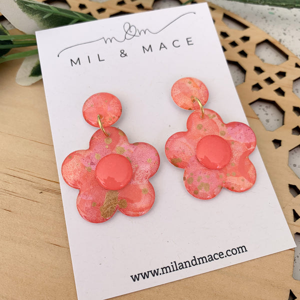 Sunsets 35mm Flower Yupo Dangle Earrings