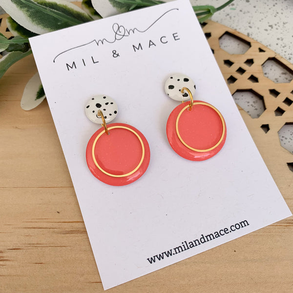 Coral 25mm Yupo Dangle Earrings