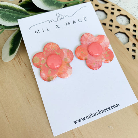 Sunsets Yupo Flower Stud Earrings