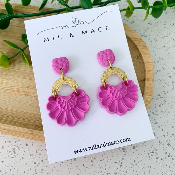 Fancy Fans Polymer Clay Dangle Earrings