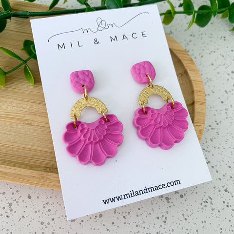 Fancy Fans Polymer Clay Dangle Earrings