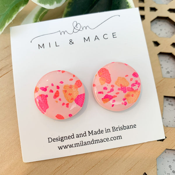 Neon Terrazzo Polymer Clay Stud Earrings