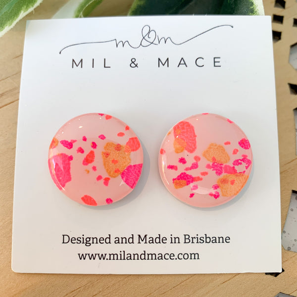 Neon Terrazzo Polymer Clay Stud Earrings