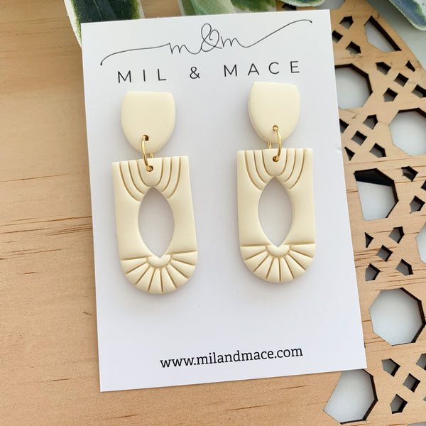 Butter Yellow Polymer Clay Dangle Earrings