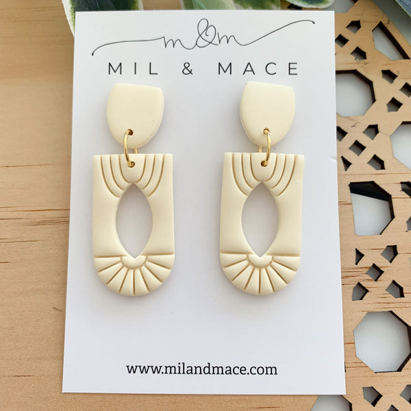 Butter Yellow Polymer Clay Dangle Earrings