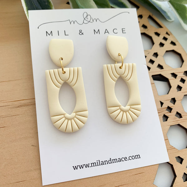 Butter Yellow Polymer Clay Dangle Earrings