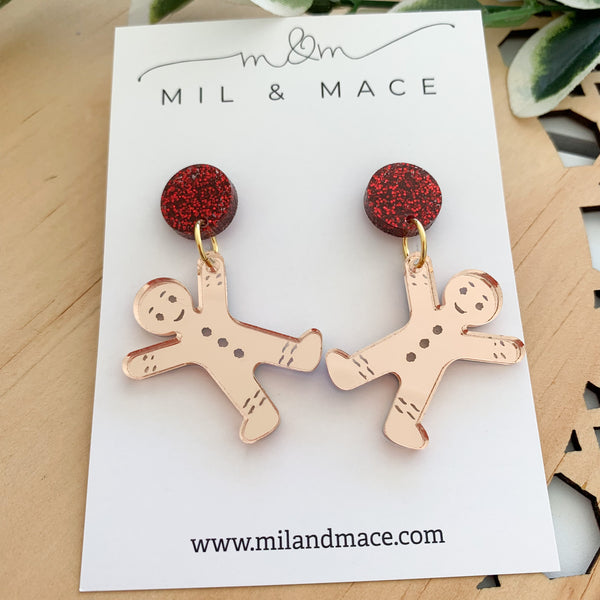 Christmas Wreath Acrylic Dangle Earrings