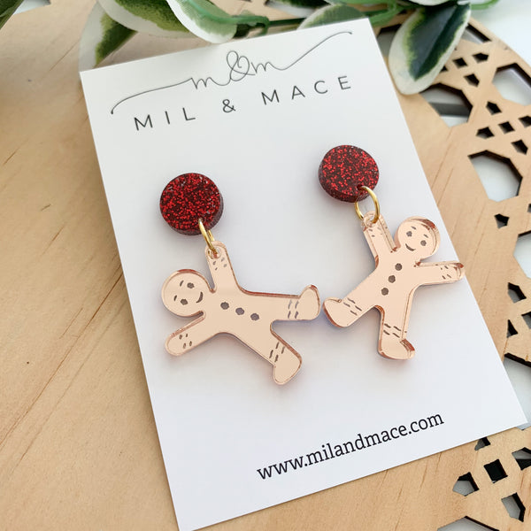 Christmas Wreath Acrylic Dangle Earrings