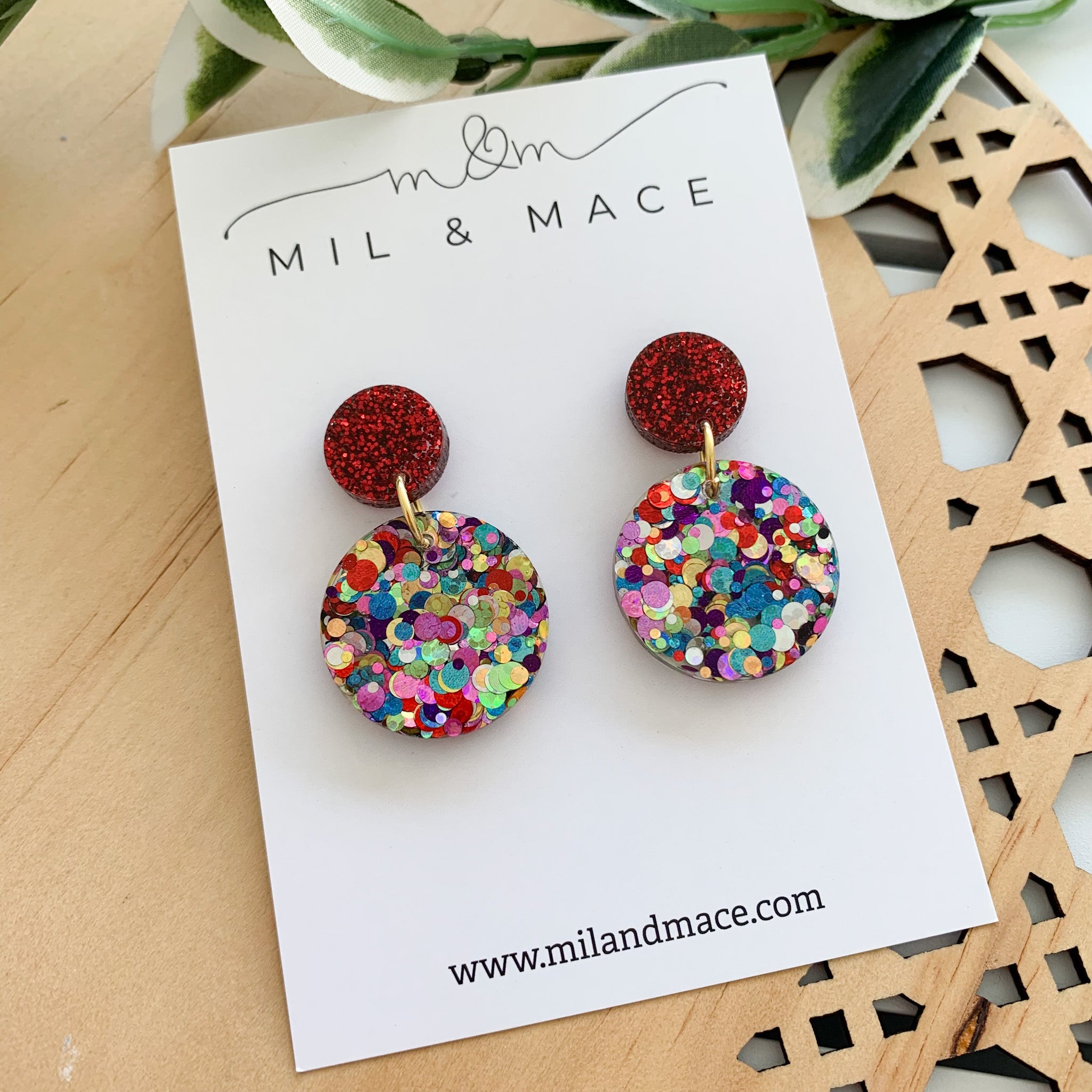 Carnival Resin Dangle Earrings