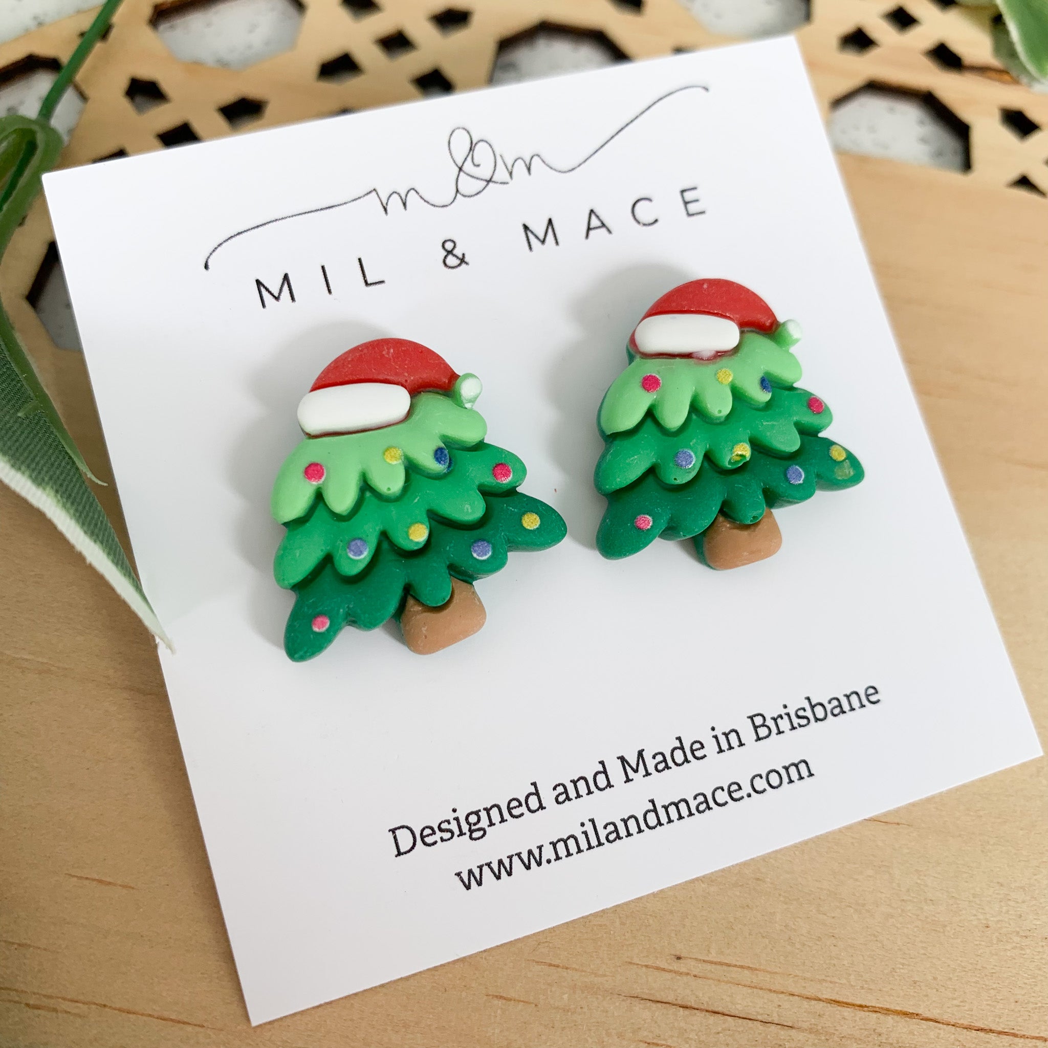 Christmas Tree 3d Acrylic Stud Earrings