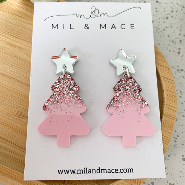 Christmas Tree Resin Dangle Earrings