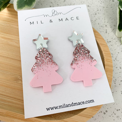 Christmas Tree Resin Dangle Earrings