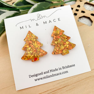 27mm Christmas Tree Acrylic Stud Earrings