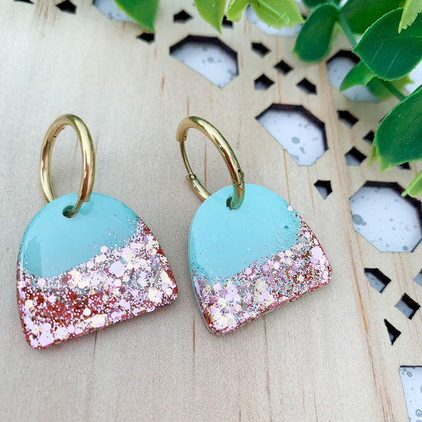 Arches Resin Huggie Dangle Earrings