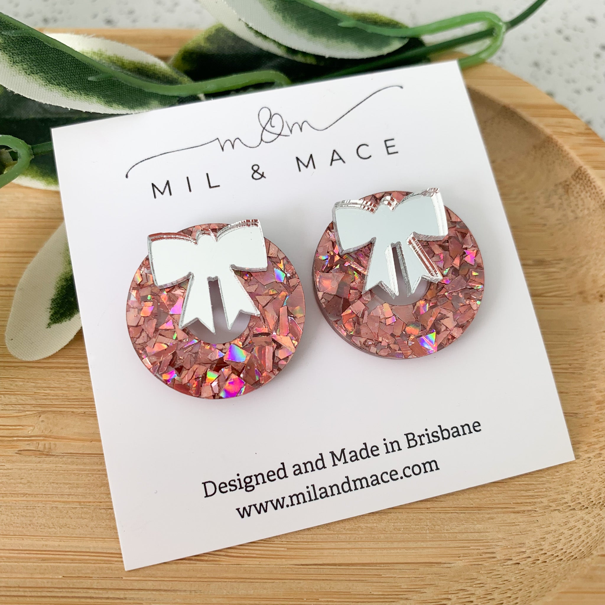 Christmas Wreath Acrylic Stud Earrings