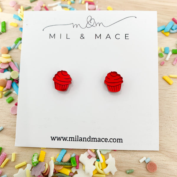 Mini Acrylic Cupcake Studs 10mm