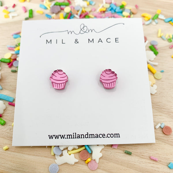 Mini Acrylic Cupcake Studs 10mm