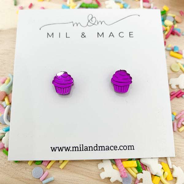 Mini Acrylic Cupcake Studs 10mm